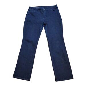TALBOTS SZ 16/33 Women's Dark Wash 5 Pocket Curvy Straight Stretch Blue Jeans